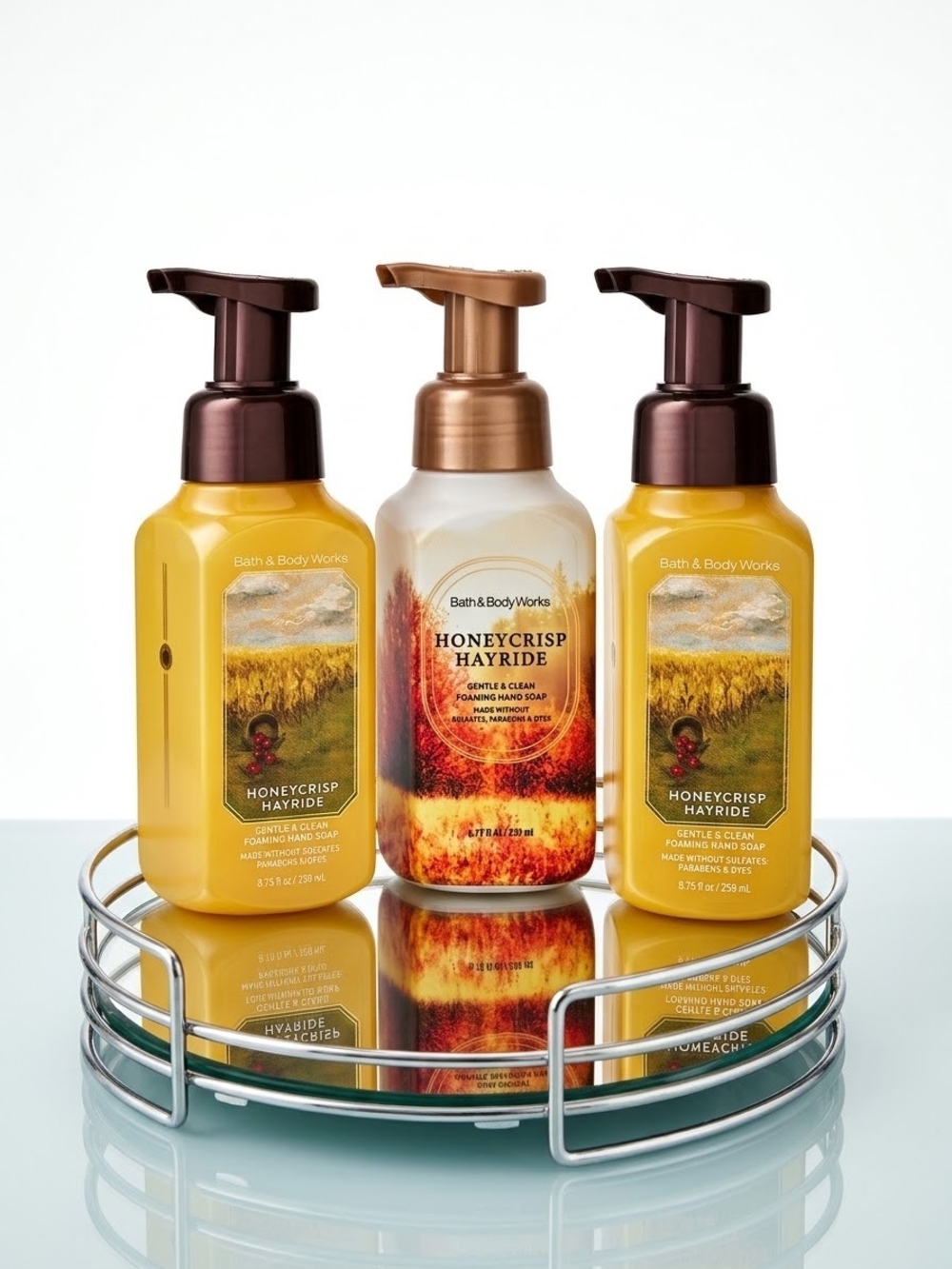 Bath & Body Works Honeycrisp Hayride Foaming Hand Soap x 3 - Yellow